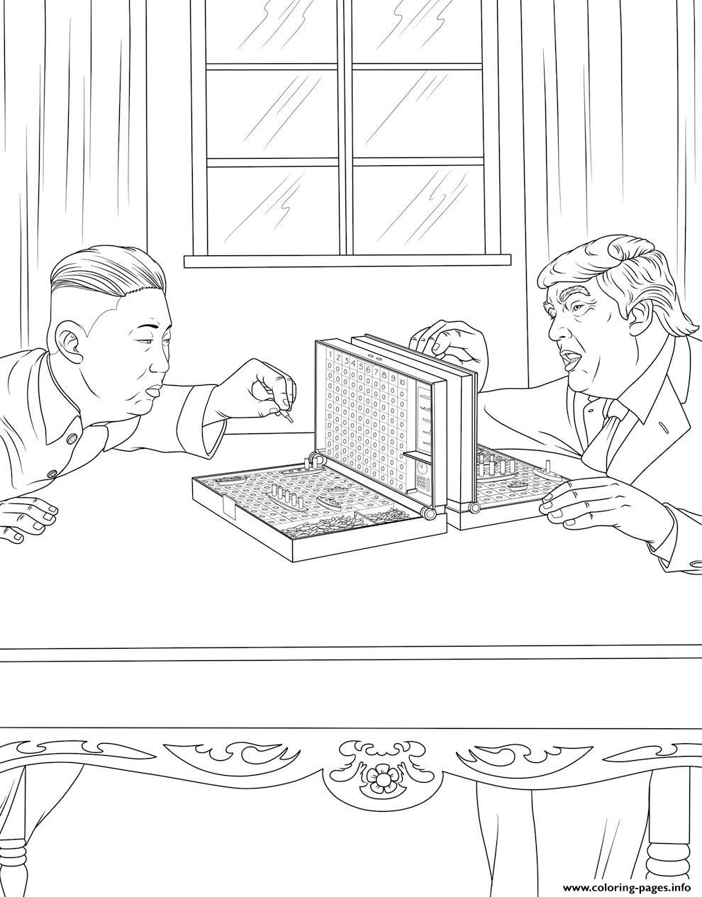 Donald Trump With Corea President coloring